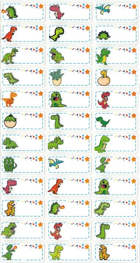 Dinosaur - Medium Name Labels (30x13mm)