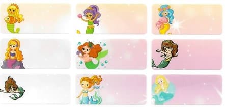 Mermaid - Medium Name Labels (30x13mm)